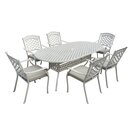 Pescara 6 Seat Oval Dining Set Pale Cashmere