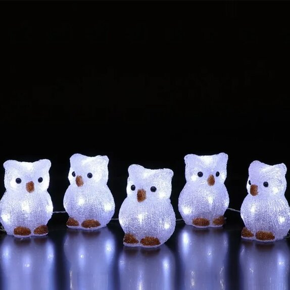 Acrylic Owls LED Lightchain 