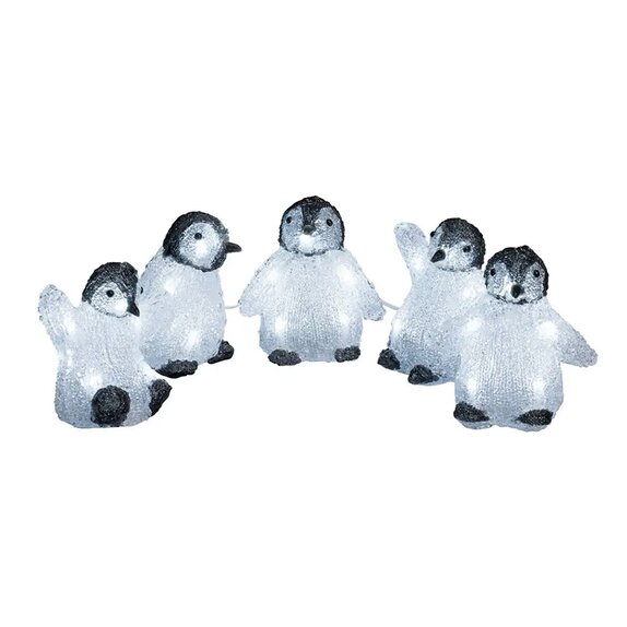 Acrylic Penguin LED 5 Piece Set