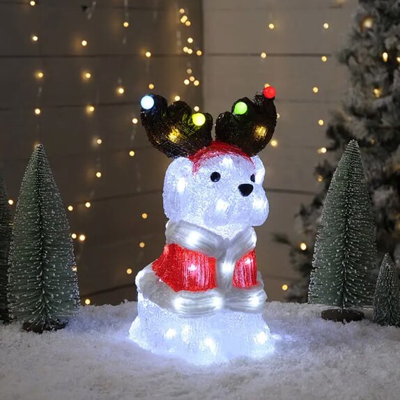 Acrylic Sitting Dog LED 32cm