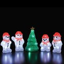 Acrylic Snowmen & Tree String Lights