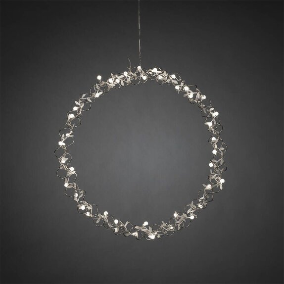 Artifical Silver Metal Wreath 45cm