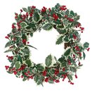 Artifical Wreath Varigated Holly/Red Berry