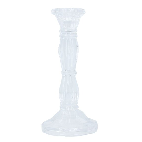 Candlestick Clear Glass Moulded small - image 3