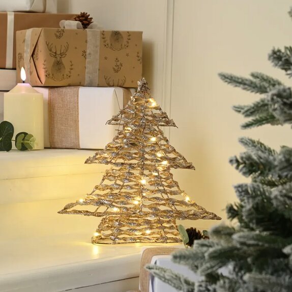 Champagne Gold LED Tree 30cm