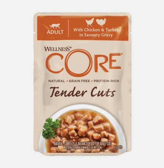 CORE Cat Wet Adult Chicken and Turkey in Savoury Gravy Recipe 85g