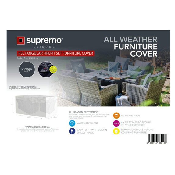 Furniture Cover Rectangular Firepit Set