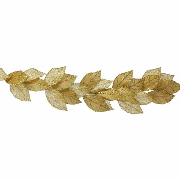 Garland gold glitter and leaf 138cm