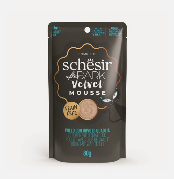 Schesir After Dark Velvet Adult Cat Chicken & Quail Egg 80g