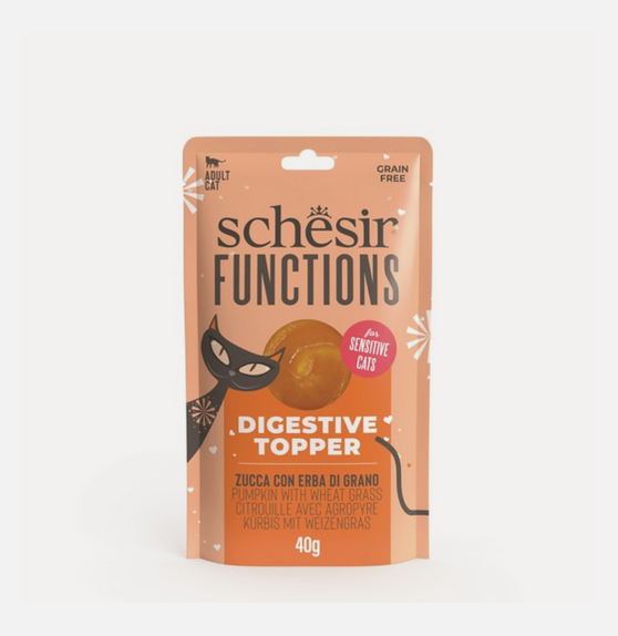 Schesir Functions Digestive Topper Adult Cat Pumpkin & Wheatgrass 40g